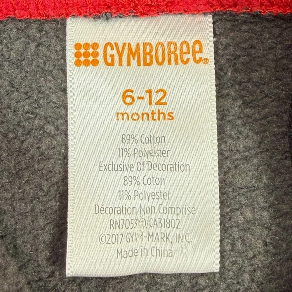 GYMBOREE Baby Boys’ Red‎ Baseball Pocket Slugger Raglan Full Zip Hoodie 6-12M